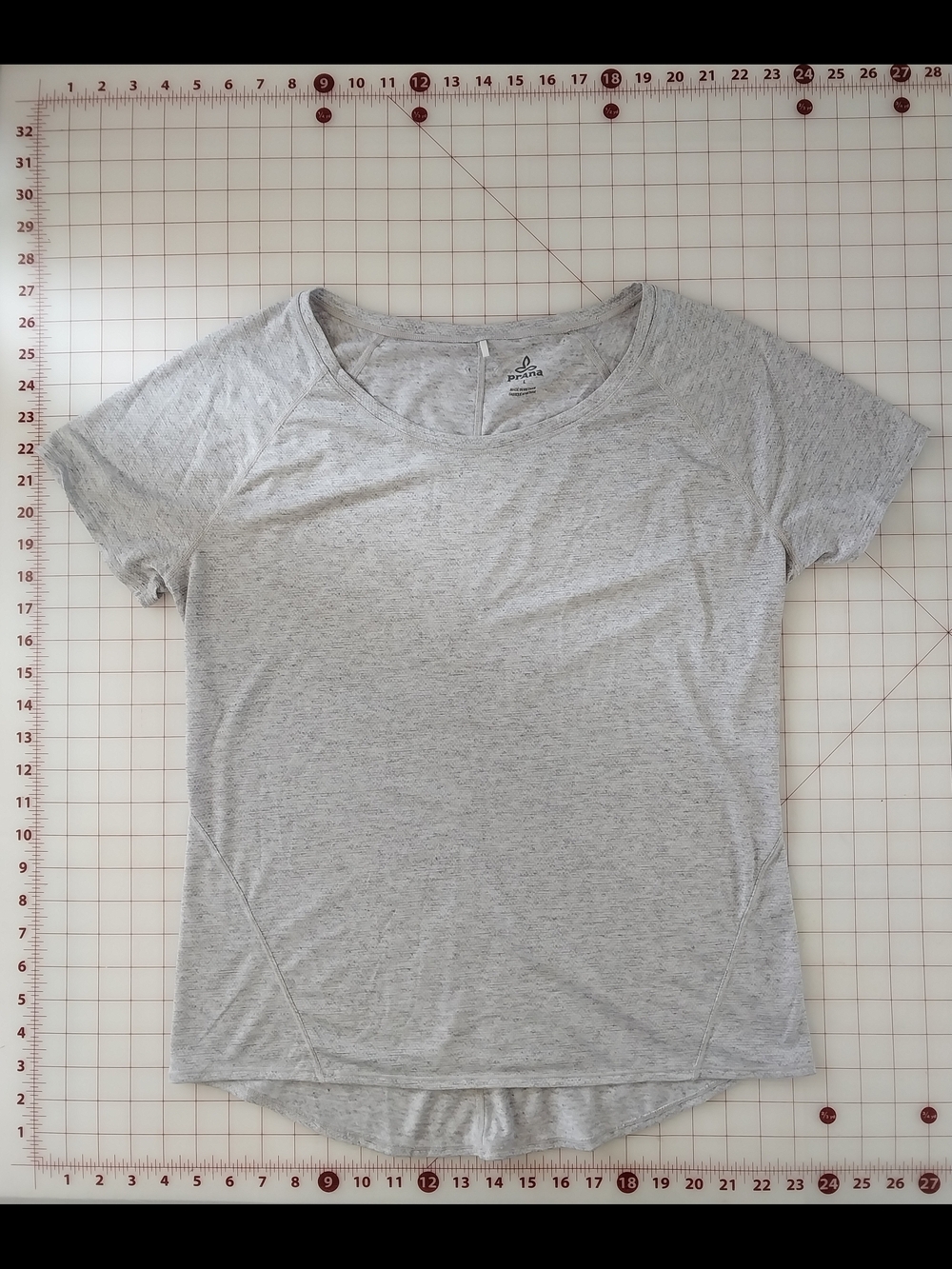 Prana Heather Light Gray Short-Sleeve Athletic Top
